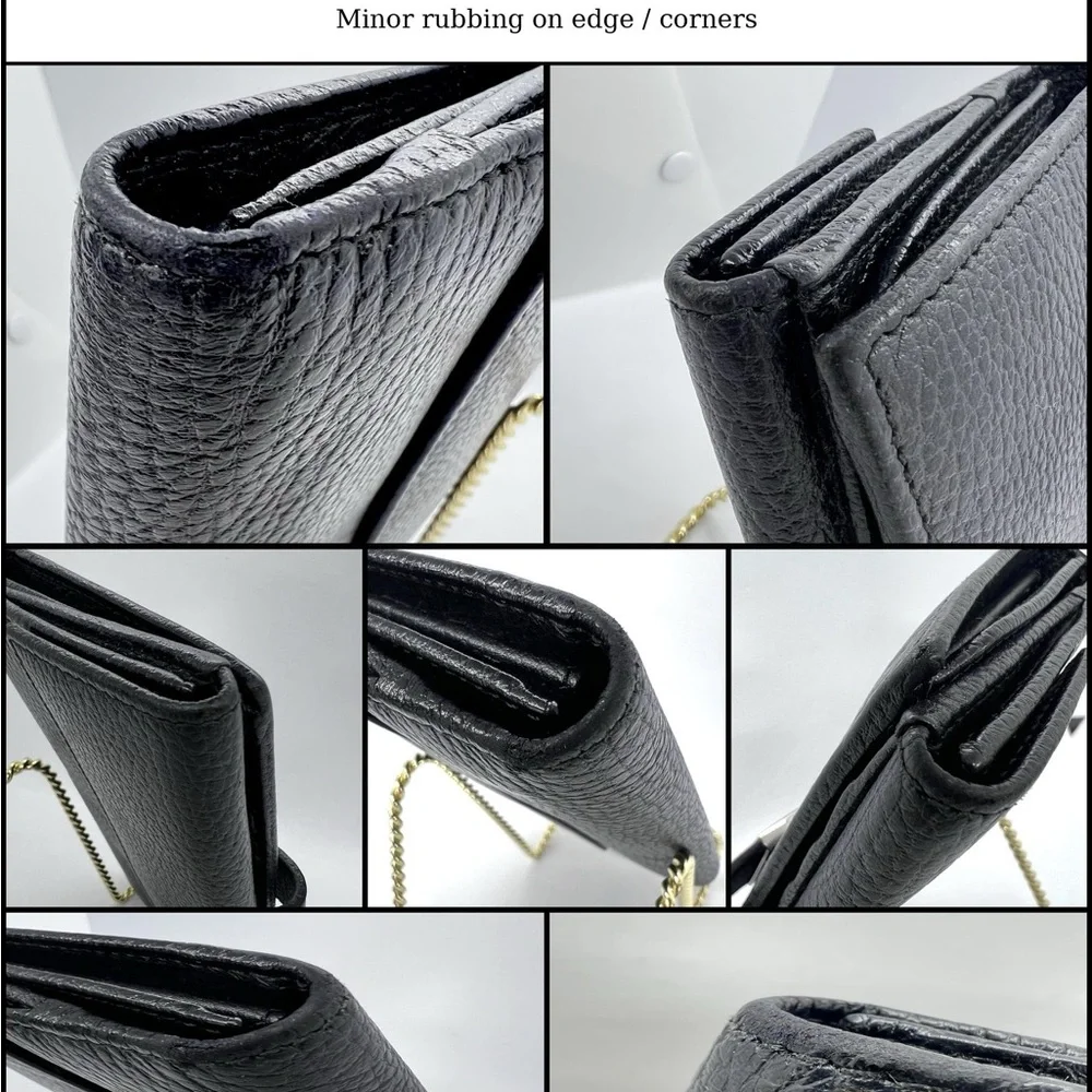 Gucci Pebbled Leather Signoria Wallet Black MSRP $650 Authentic COA - Picture 4 of 16